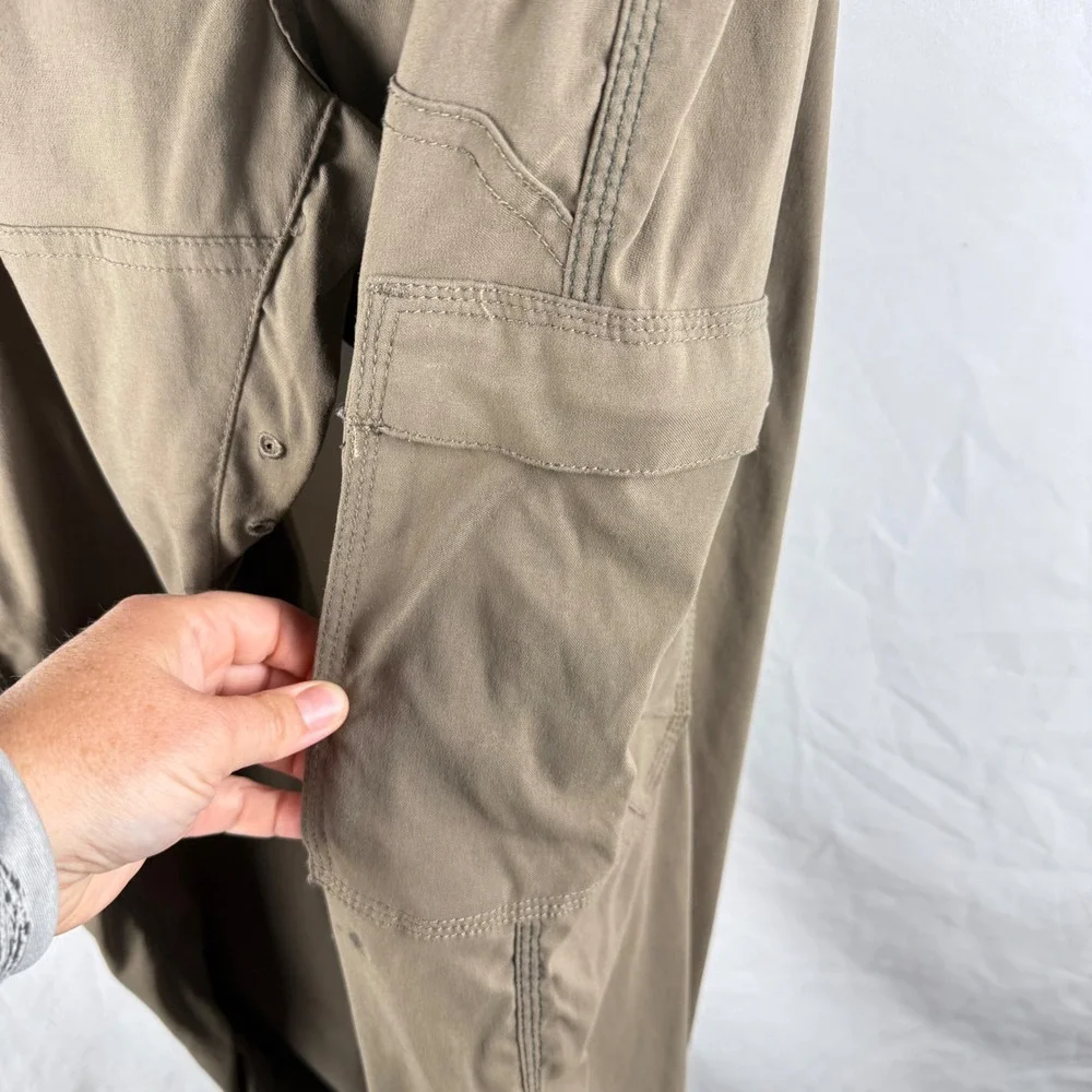 Prana Men's Tan Hiking Pants‎ 38x34 Belted Lightweight Breathable Cargo Pockets